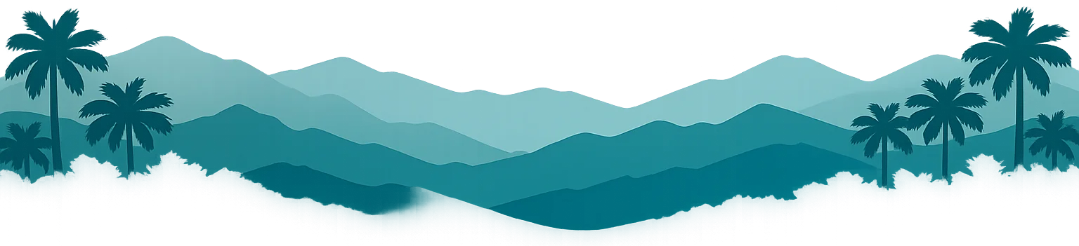 Tropical mountain landscape illustration