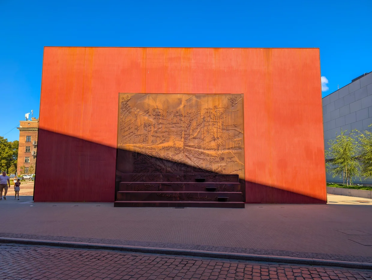 The Corten steel memorial of the Museum of the Occupation of Latvia