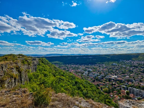 View of the town below from the fortress cliffs