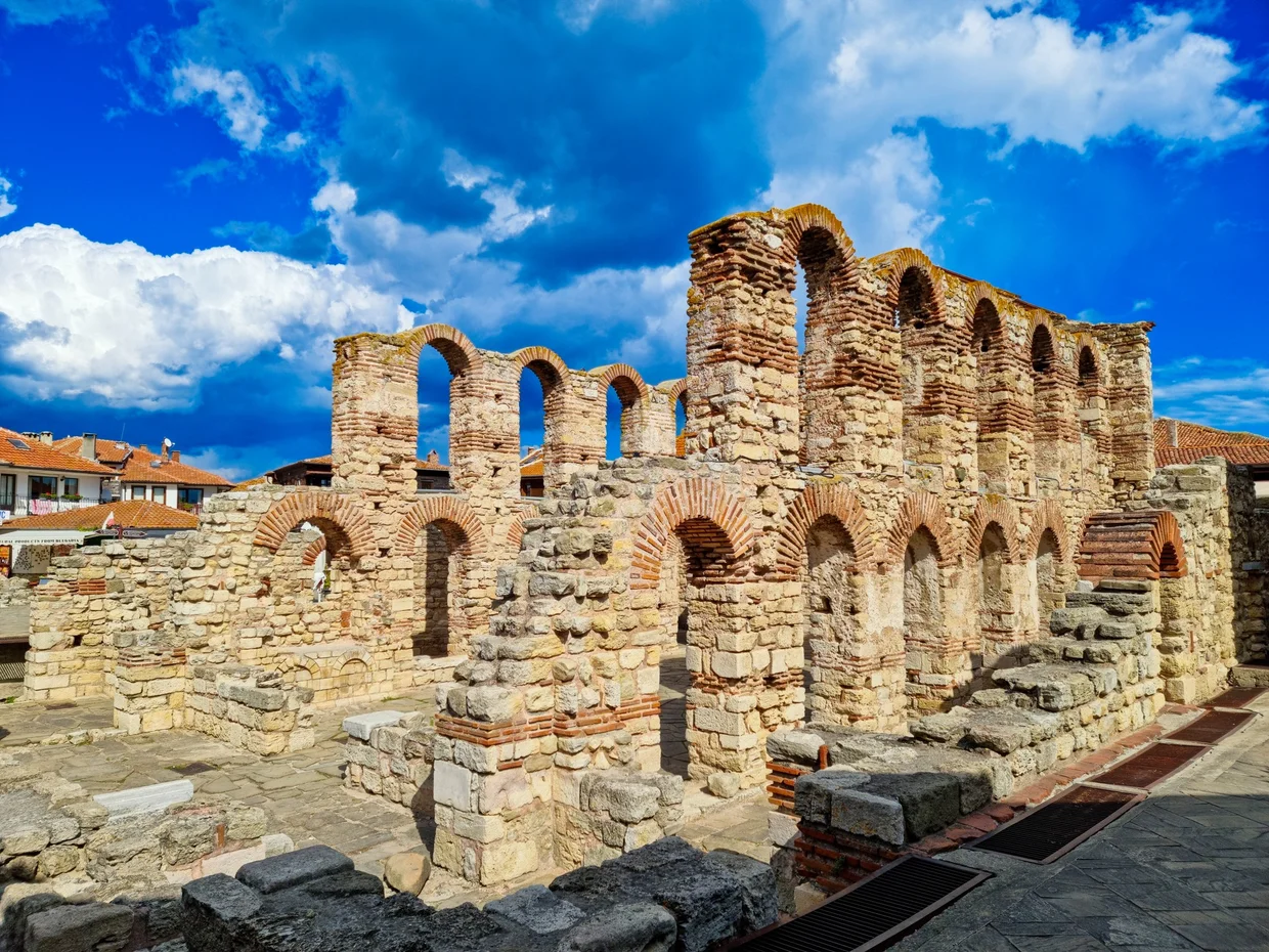 Ancient basilica ruins in the heart of the town