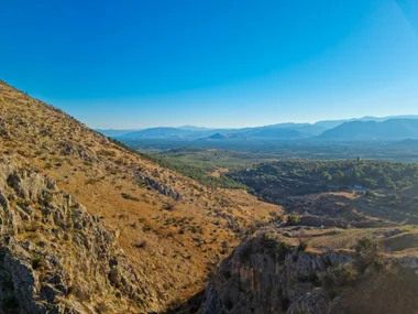 View over the Argolid plain from near the Mycenae archaeological site
