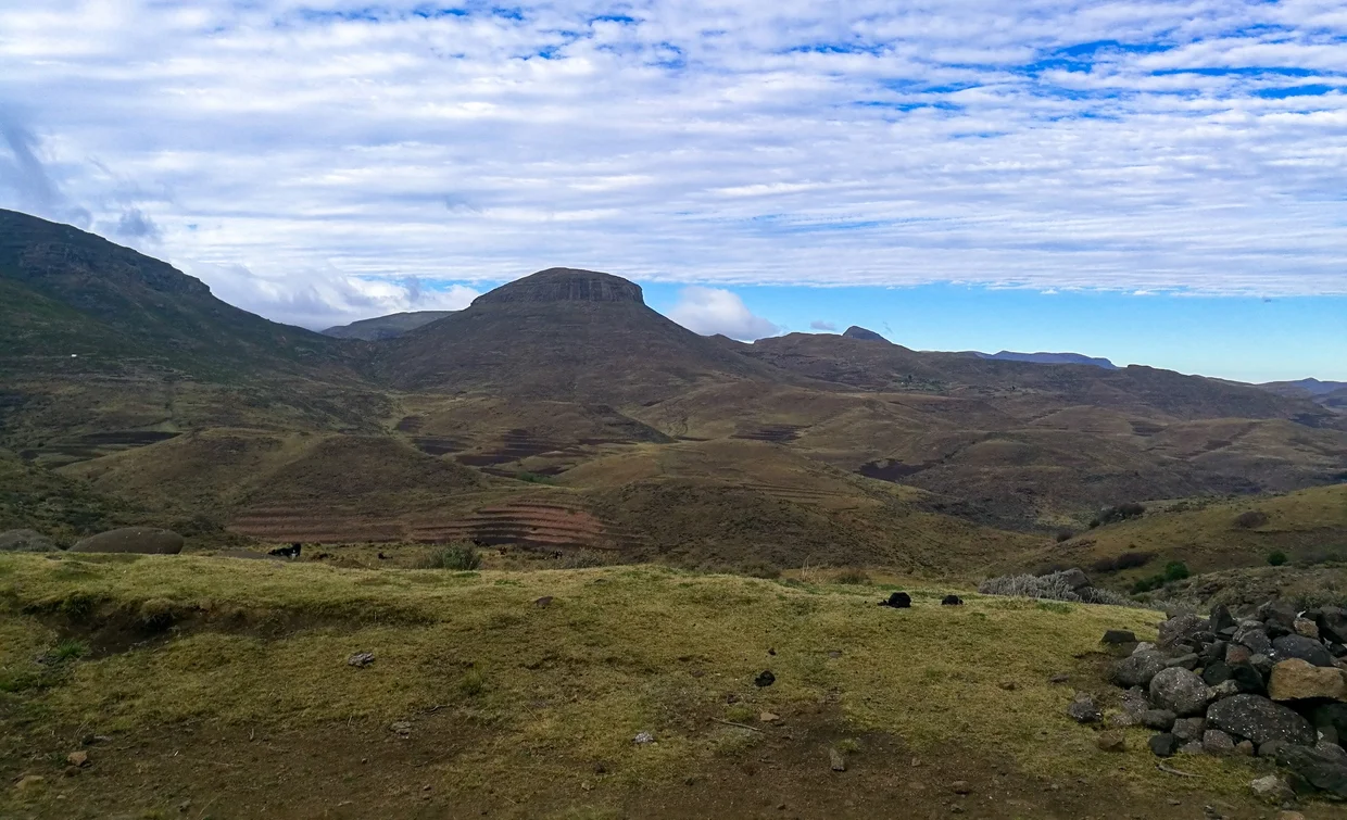 Mountain panorama in the Lesotho highlands