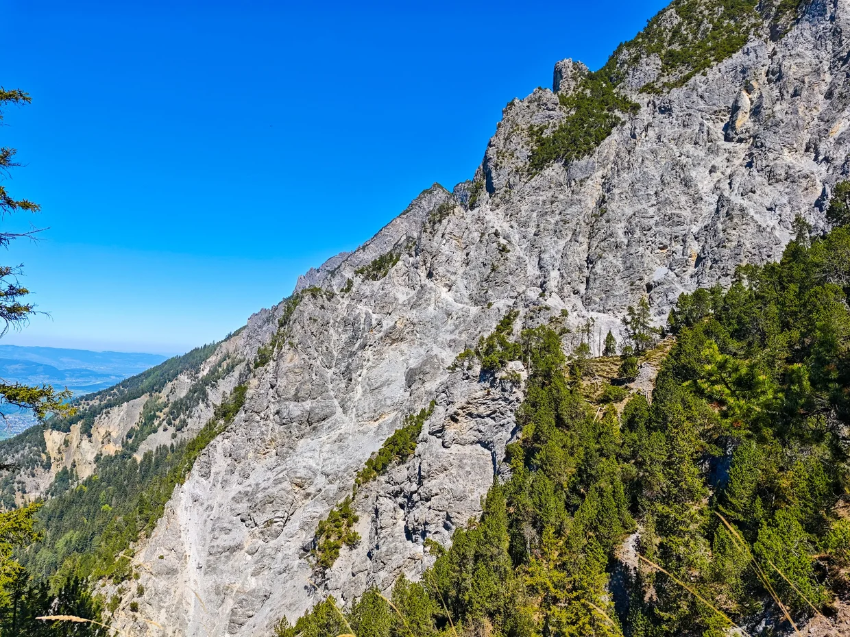 Cliff face along one of the upper sections