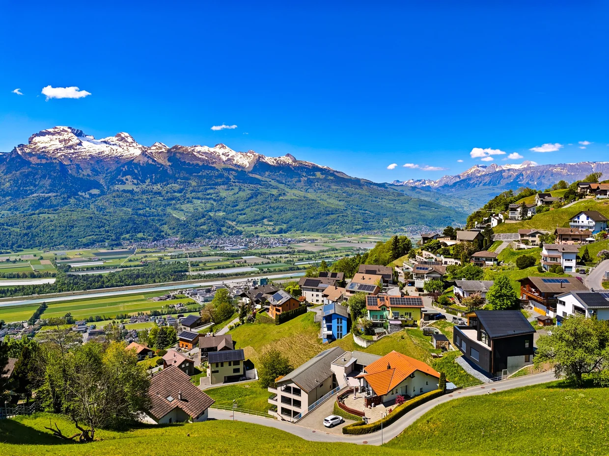 Looking down on the Rhine valley from Triesenberg