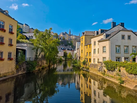 river reflections and facades
