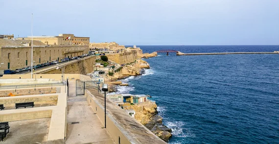 View across Malta's historic coastline