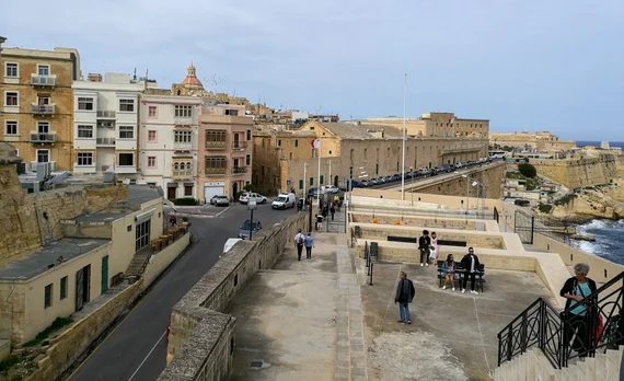 The fortified coastline of Valletta