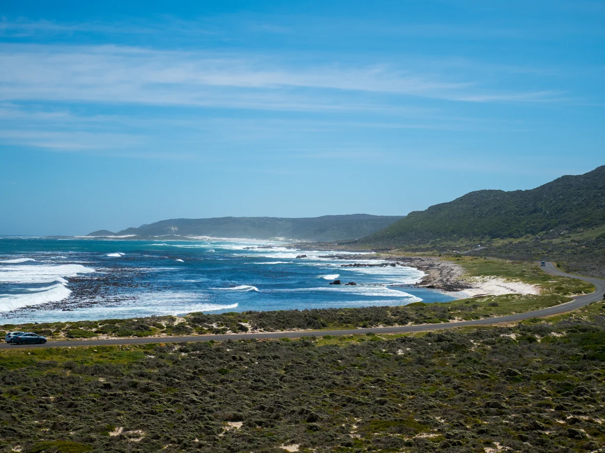 The road along the Cape Peninsula where the Atlantic meets fynbos-covered hills