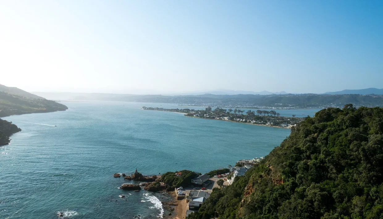The Knysna Heads where the lagoon meets the Indian Ocean through a narrow sandstone channel