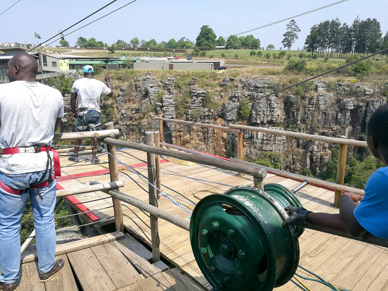 The Big Swing platform at the edge of a canyon