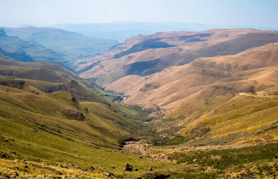 Mountain road landscape on the Sani Pass