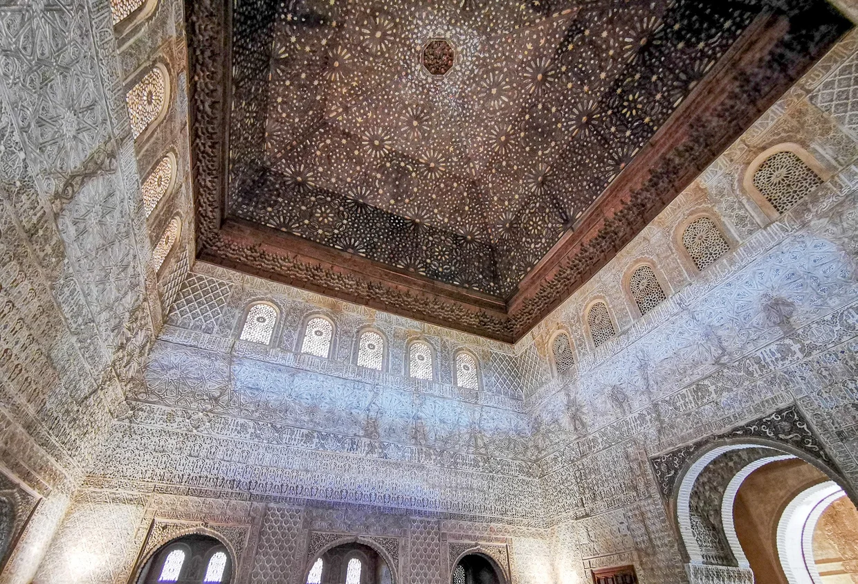 The cedar ceiling of the Hall of the Ambassadors