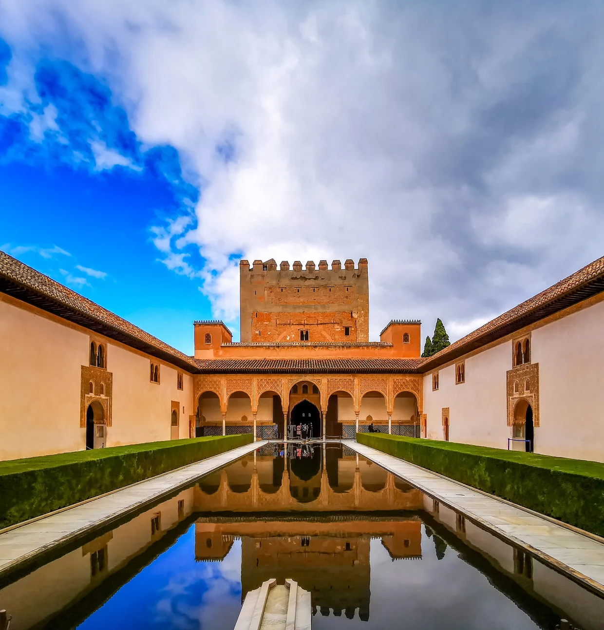 The Court of the Myrtles with its iconic reflection pool