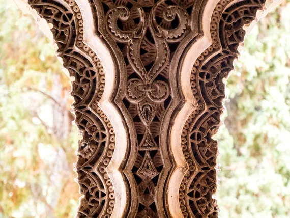 Column carving close-up