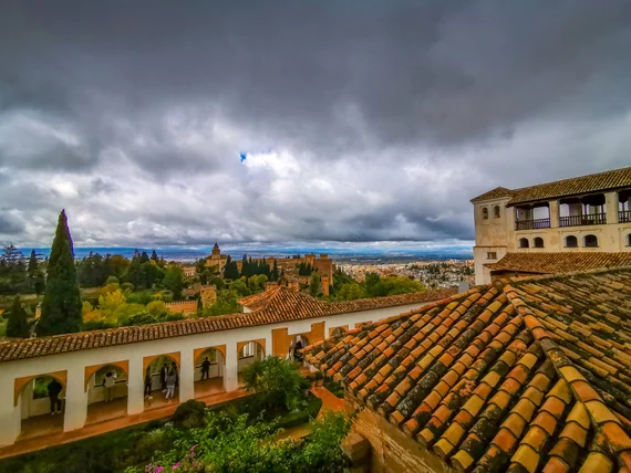 View from the Generalife rooftops toward the Alhambra