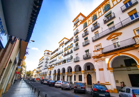 White and orange Sevillano architecture