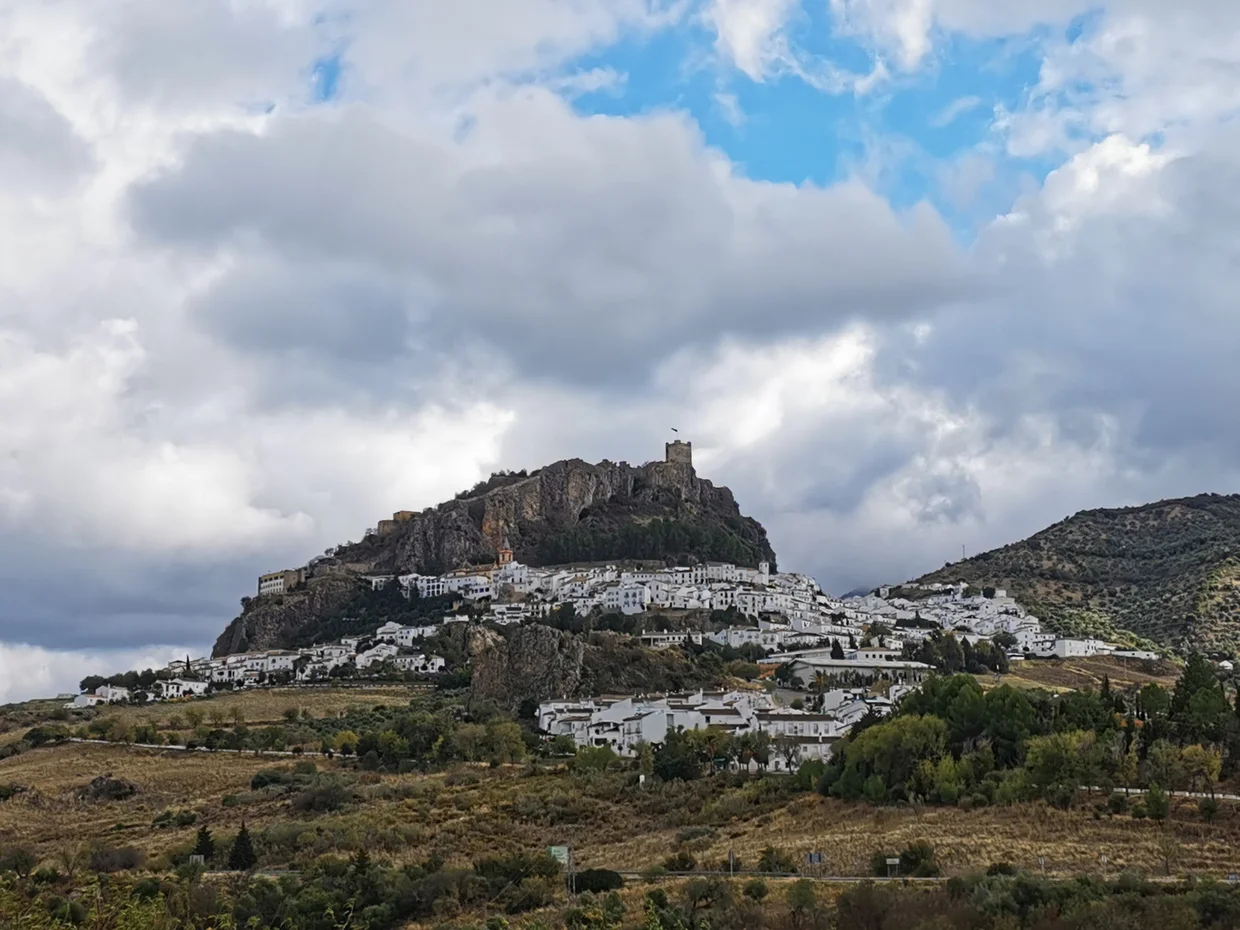 Zahara de la Sierra, one of Andalusia's white villages clinging to a rocky peak