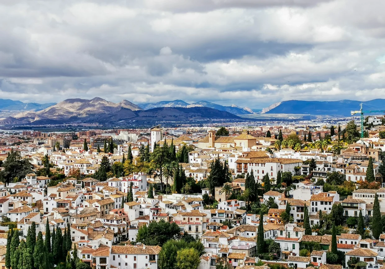 The view from the Alhambra over the Albaicin quarter in Granada