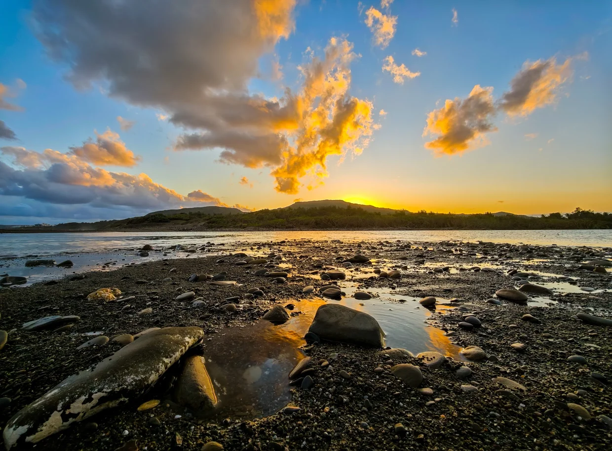 Tidal pools and golden light on the east side