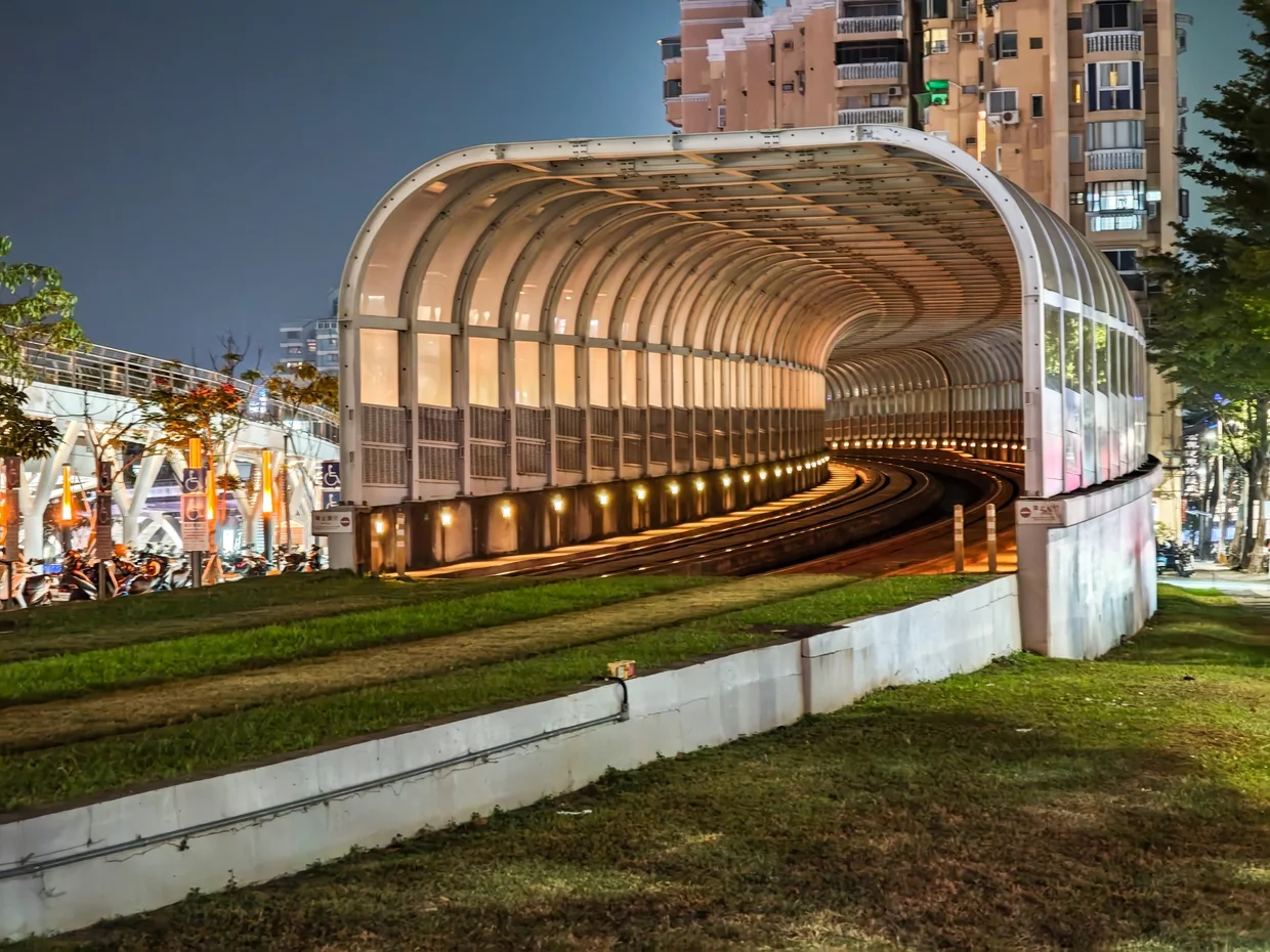 The light rail tunnel near the Music Center