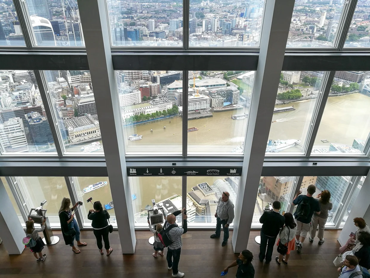 Looking out from The Shard observation deck