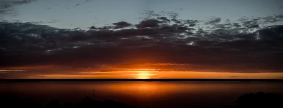 Dramatic sunset panorama