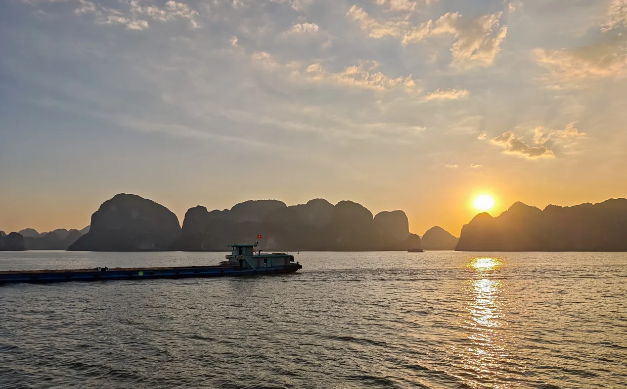 Sunset over Ha Long Bay